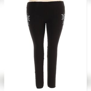 Soul Flower Organic Cotton Leggings XXL Black Yoga Pants Boho Festival